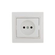Розетка 1-м СП Mira 16А IP20 без заземл. с бел. вставкой керамика бел. LEZARD 701-0202-121