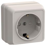 Розетка 1-м ОП Октава РСш20-3-ОКм 16А IP20 с заземл. защ. шторки крем. GENERICA ERO14-K33-16-DC